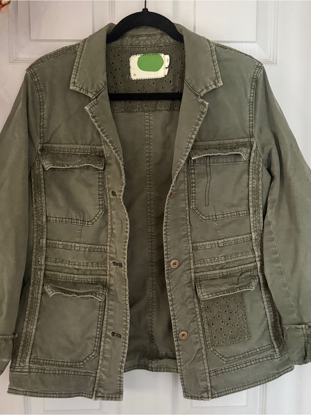 Anthropologie Olive Green Jacket with Pockets